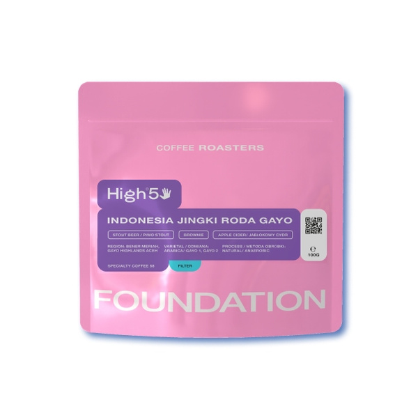 Kawa ziarnista Foundation Coffee Roasters High5 Indonesia Jingki Roda Gayo Filtr 100g