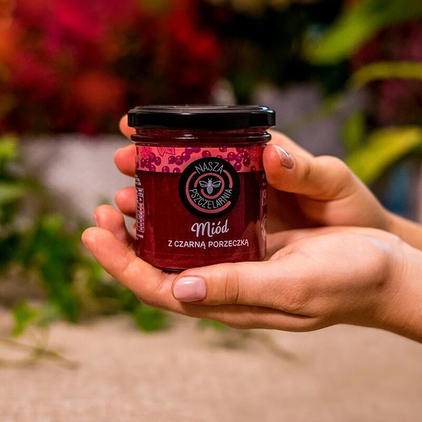 Miód z czarną porzeczką Nasza Pszczelarnia 190g