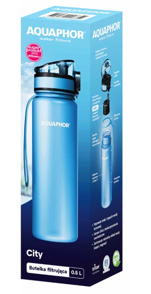 Filtrująca butelka na wodę Aquaphor City 500 ml - Błękitna