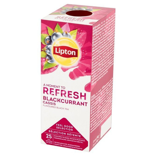 Czarna aromatyzowana herbata Lipton Classic Blackcurrant 25x1,6g