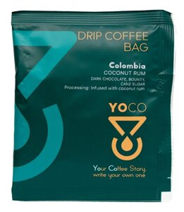 Drip Bag Coffee YoCo Coffee Colombia Coconut Rum 20x12g