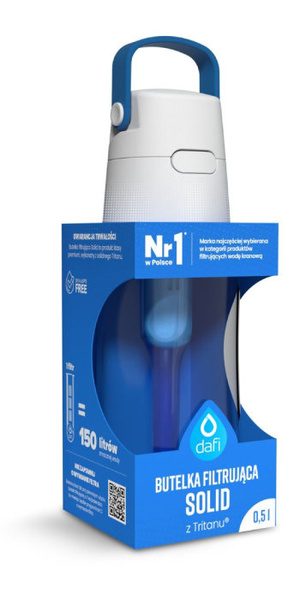Butelka filtrująca Dafi SOLID 0,5 l + filtr węglowy - Niebieska