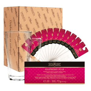 ZESTAW Herbata Richmont Raspberry Pear 12 saszetek + Szklanka Richmont Hot 370ml - opinie w konesso.pl