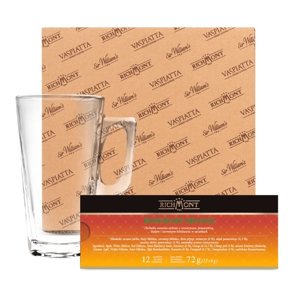 ZESTAW Herbata Richmont Rosemary Orange + Szklanka Richmont Hot 370ml