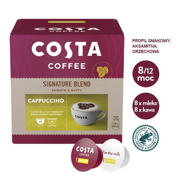 Kawa w kapsułkach Costa Coffee Signature Blend Cappuccino kompatybilna z Dolce Gusto®* - 16 szt.- NIEDOSTĘPNY