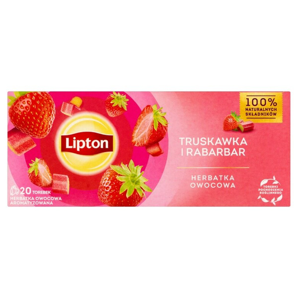 Herbatka owocowa Lipton Truskawka i Rabarbar 20x1,6g
