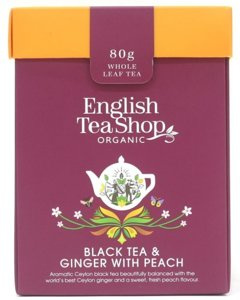 Czarna herbata English Tea Shop Black Tea Ginger With Peach 80g – NIEDOSTĘPNY