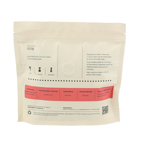 Kawa ziarnista Instytut Kawy Kenia Endebess Filtr 250g