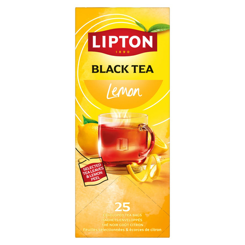 Czarna aromatyzowana herbata Lipton Classic Lemon 25x1,6g