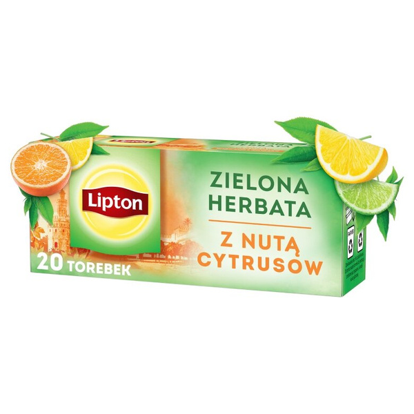 Zielona herbata Lipton z nutą cytrusów 20x1,3g