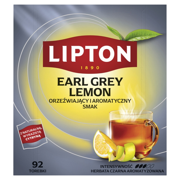 Herbata czarna aromatyzowana Lipton Earl Grey Lemon 92x2g