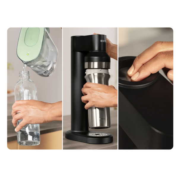 Saturator do wody gazowanej BRITA sodaTRIO - Czarny