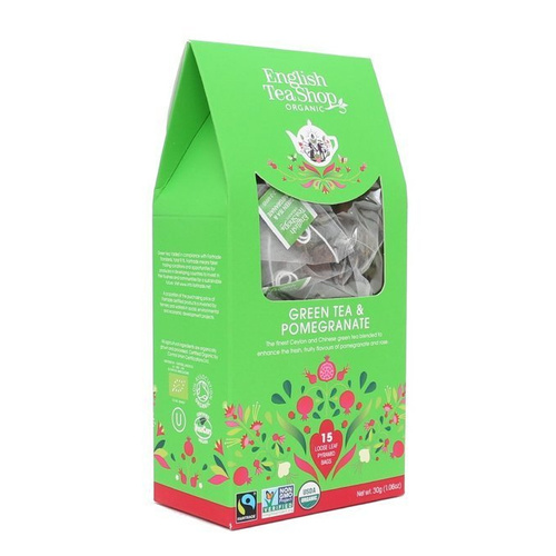 Zielona herbata English Tea Shop Green Tea & Pomegranate 15x2g