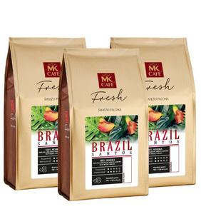 ZESTAW - Kawa ziarnista MK Cafe Fresh Brazil Santos 3x1kg