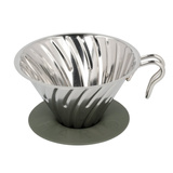 Metalowy Drip Hario Outdoor V60-02 z silikonową podstawką – NIEDOSTĘPNY