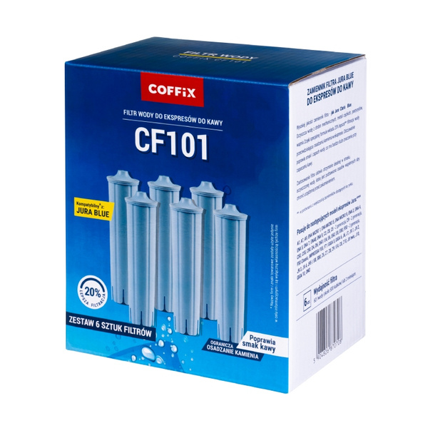 Zestaw 6 sztuk filtrów COFFIX CF101 - zamiennik Jura Claris Blue
