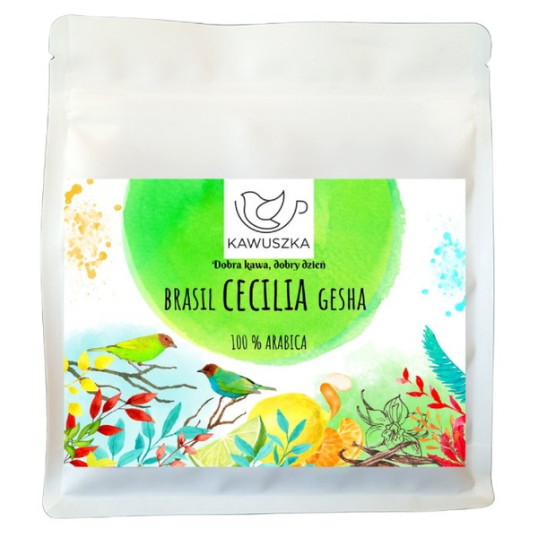 Kawa ziarnista Kawuszka Brasil Cecilia Gesha 250g