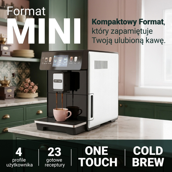 Ekspres do kawy Coffee Format MINI OTC - Biały + GRATIS 2KG KAWY