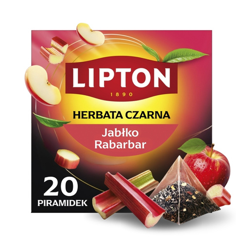 Czarna herbata Lipton Apple Rhubarb 20 piramidek