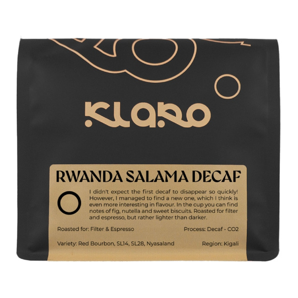 Kawa ziarnista Klaro Rwanda Salama Decaf Omni 250g