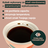 Kubek termiczny Coffee Format 350 ml - Niebieski z motywem abstrakcyjnym