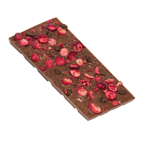 Mleczna czekolada M.Pelczar Chocolatier z kawą Abessą i żurawiną 85g