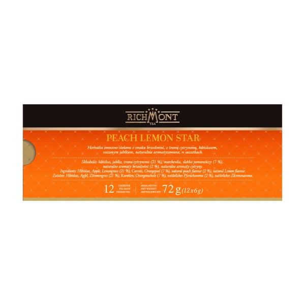 ZESTAW Richmont Peach Lemon 12 saszetek + Szklanka Richmont Ice 370ml