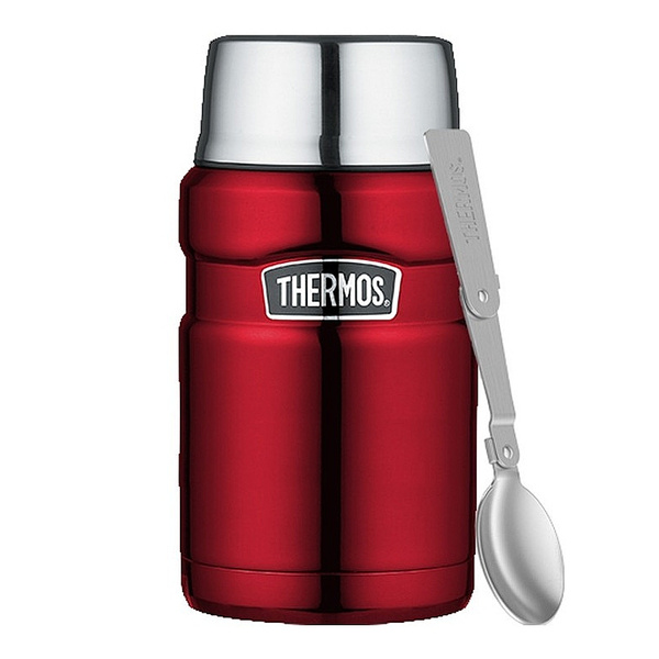 Termos obiadowy ze składaną łyżką i kubkiem Thermos 710ml - Czerwony