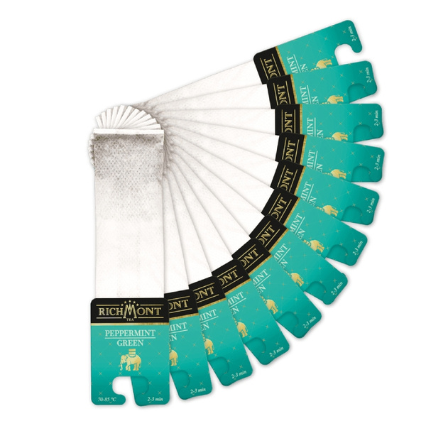 ZESTAW Herbata Richmont Peppermint Green 12 saszetek + Szklanka Richmont Ice 370ml