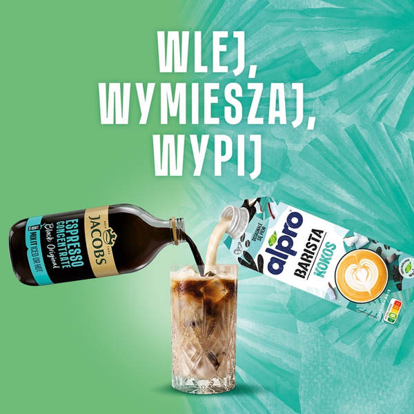 ZESTAW - Napój ALPRO Barista Coconut Kokosowo-sojowe 3x750 ml + Koncentrat kawowy Jacobs Espresso Concentrate Black Original 485ml