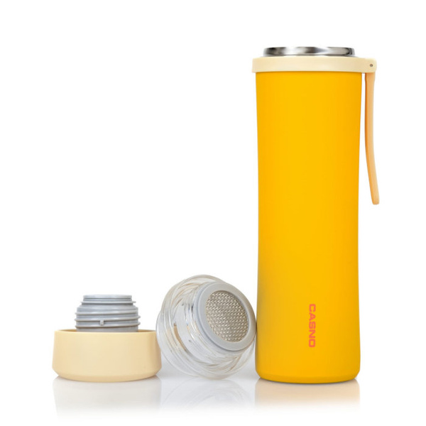 Butelka termiczna Casno Greys Żółta - 400 ml
