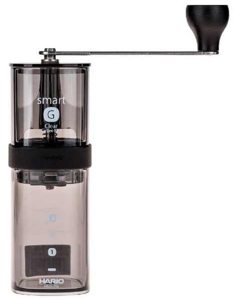 HARIO Smart G Coffee Mill Przezroczysty Czarny - ręczny młynek do kawy - NIEDOSTĘPNY
