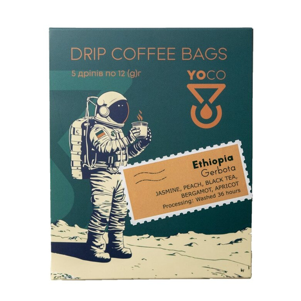 Drip Bag Coffee YoCo Coffee Ethiopia Gerbota 15x12g