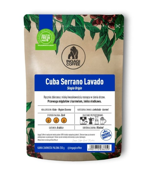 Kawa ziarnista Ingagi Coffee Cuba Serrano Lavado 250g - NIEDOSTĘPNY