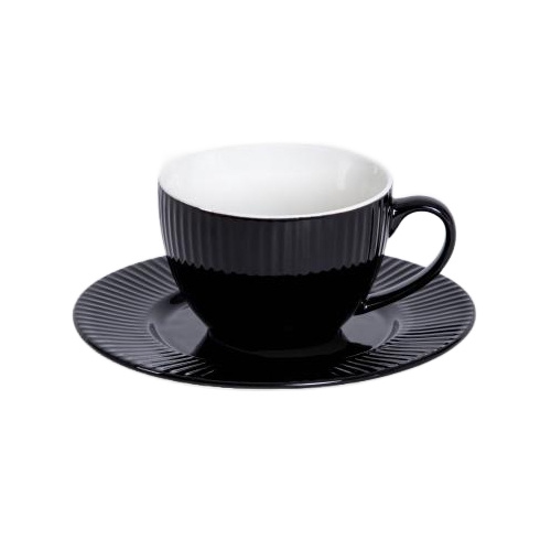 Filiżanka ze spodkiem Homla SIENA 240 ml - Czarna