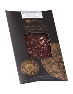 Gorzka czekolada M.Pelczar Chocolatier z karmelizowną herbatą owocową i kwiatami jaśminu 85g