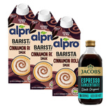 ZESTAW - Alpro Barista Cinnamon Roll Owsiano-Sojowe Cynamonka 750ml + Koncentrat kawowy Jacobs Espresso Concentrate Black Original 485ml