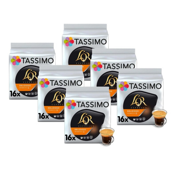 ZESTAW - Kapsułki Tassimo L'OR Espresso Delizioso 6x16 szt.