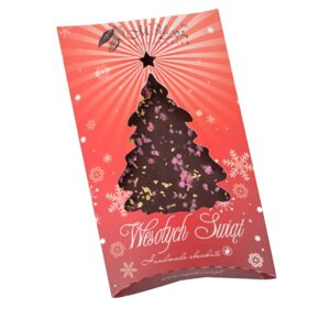 Czekolada Świąteczna gorzka M.Pelczar Chocolatier z 23 karatowym złotem i różą 85g