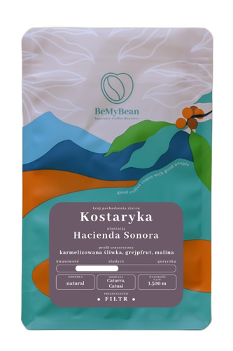 Kawa ziarnista BeMyBean Kostaryka Hacienda Sonora Filtr 250g