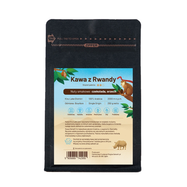 Kawa ziarnista Salvatti Rwanda Kivu Lake 250g