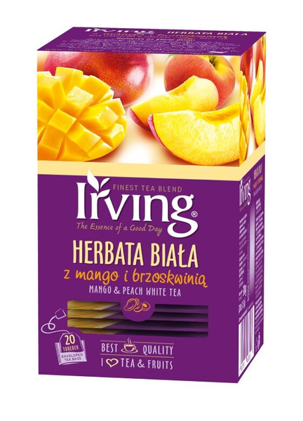 Herbata biała Irving Mango z brzoskwinią 20x1,5g 