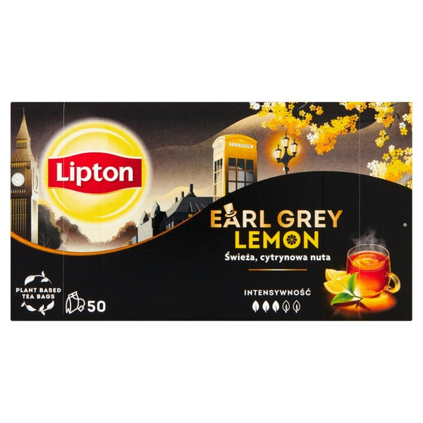 Herbata czarna Lipton Earl Grey Lemon 50x2g