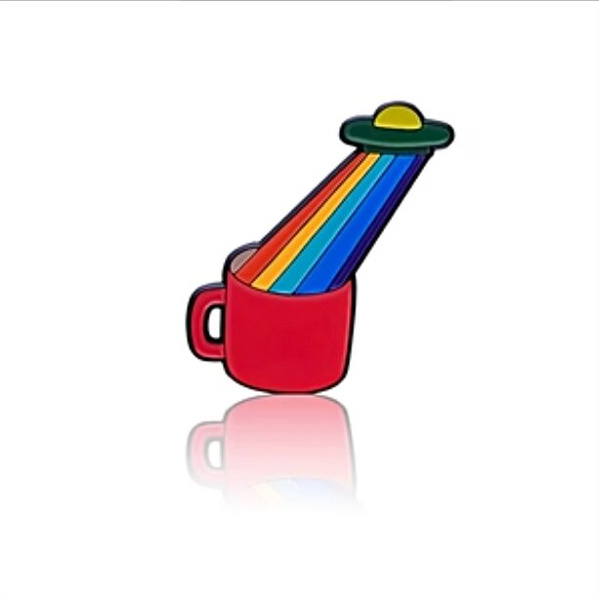 Przypinka - Tęczowa kawa