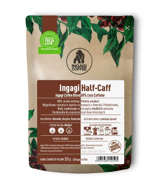 Kawa ziarnista Ingagi Coffee Half-Caff 1kg