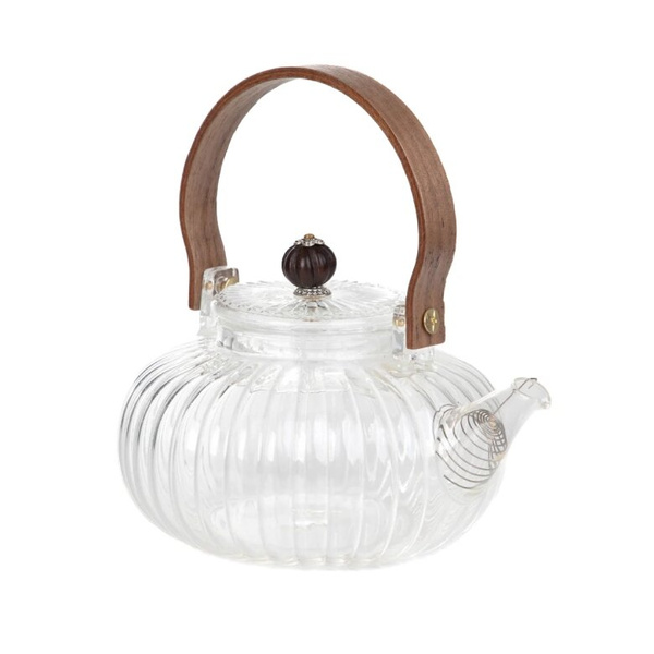 Szklany dzbanek Homla Corrie z drewnianą rączką 550 ml 