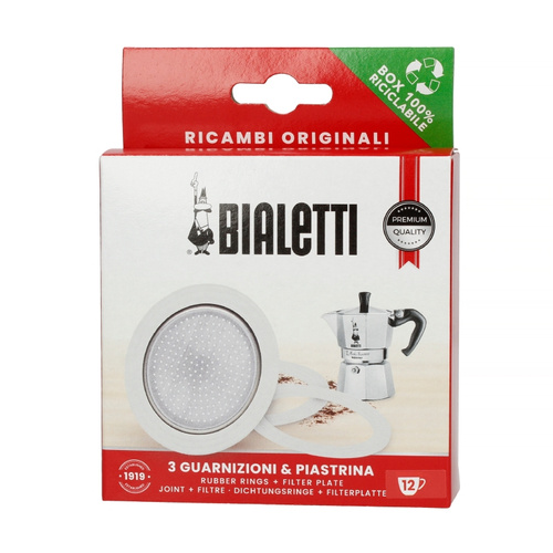 Uszczelki Bialetti do kawiarek aluminiowych 12 filiżanek -3 szt. - opinie w konesso.pl