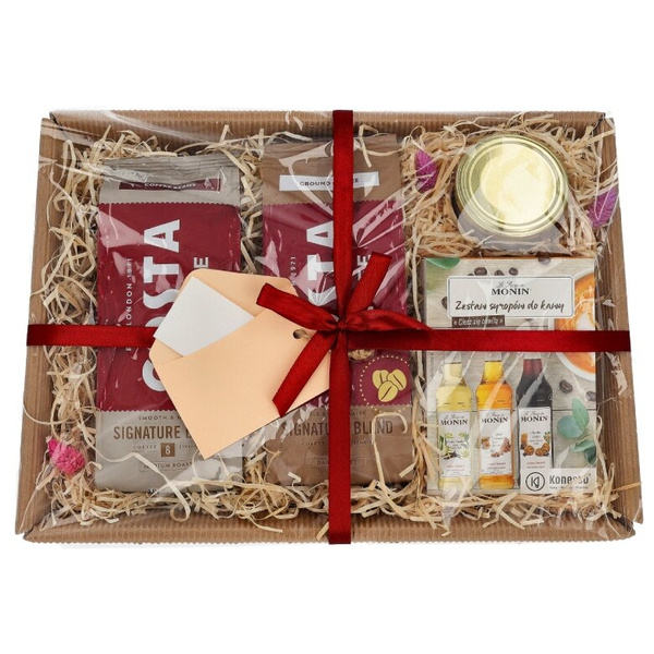 Zestaw prezentowy Costa Coffee® - Kawa ziarnista, kawa mielona, syropy i miód – NIEDOSTĘPNY