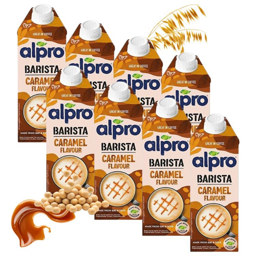 ZESTAW - Alpro Barista Caramel Owsiano-Sojowe Karmelowe 8x750ml