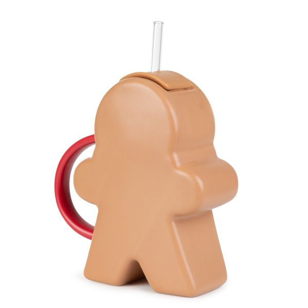 Kubek Świąteczny Homla BRILEY Ciastek ze szklaną słomką 550ml